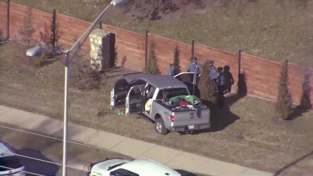The Overland Park Police Department said a high-speed pursuit that began in Grain Valley, Missouri, ended at West 127th Street and Nieman Road after police said burglary suspects were taken into custody.