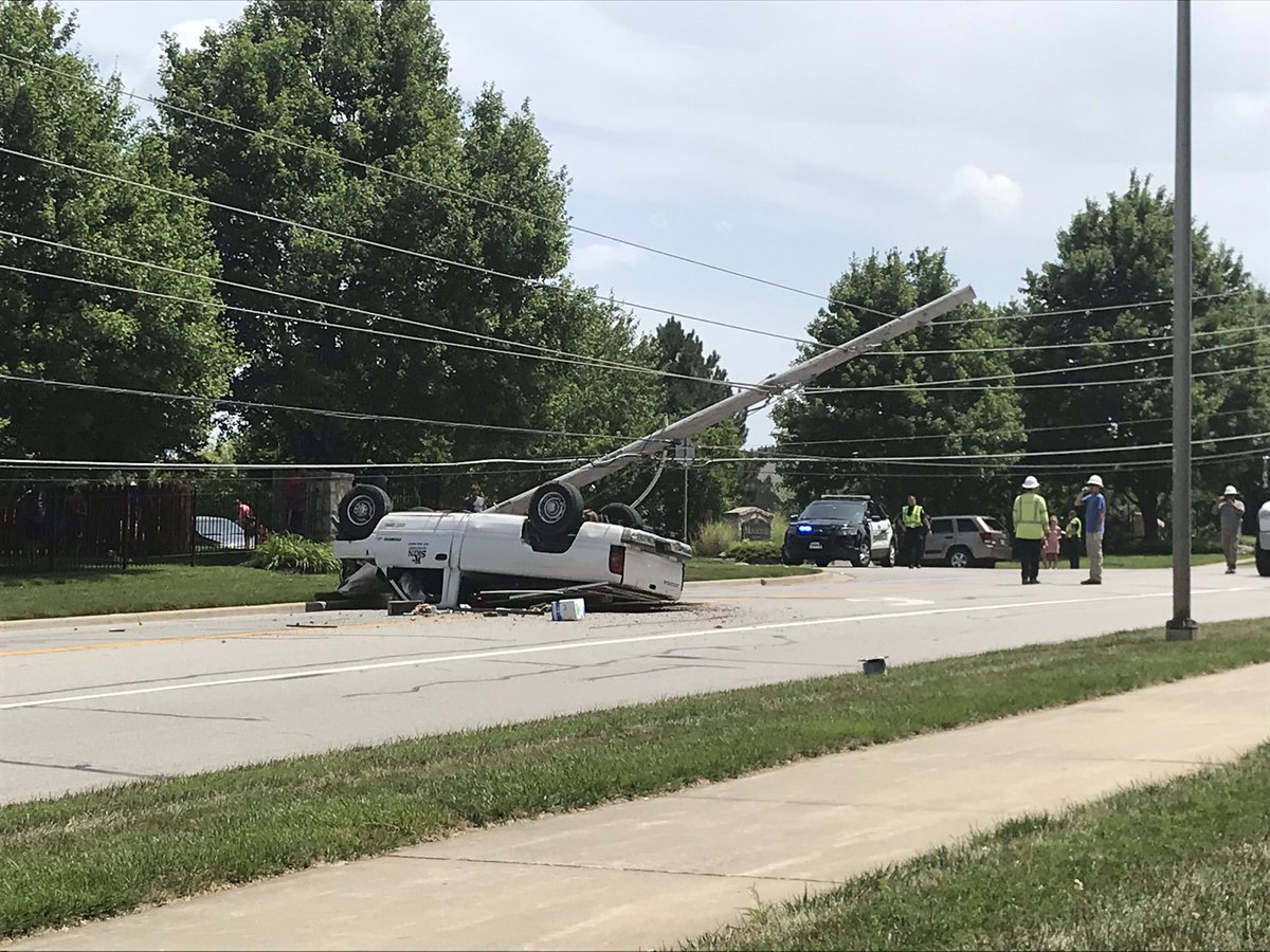 Crash in western Shawnee on Monticello and 64th causing a power outage. Pickup hit a power pole. Looks like the driver is ok. No word on any other injuries.