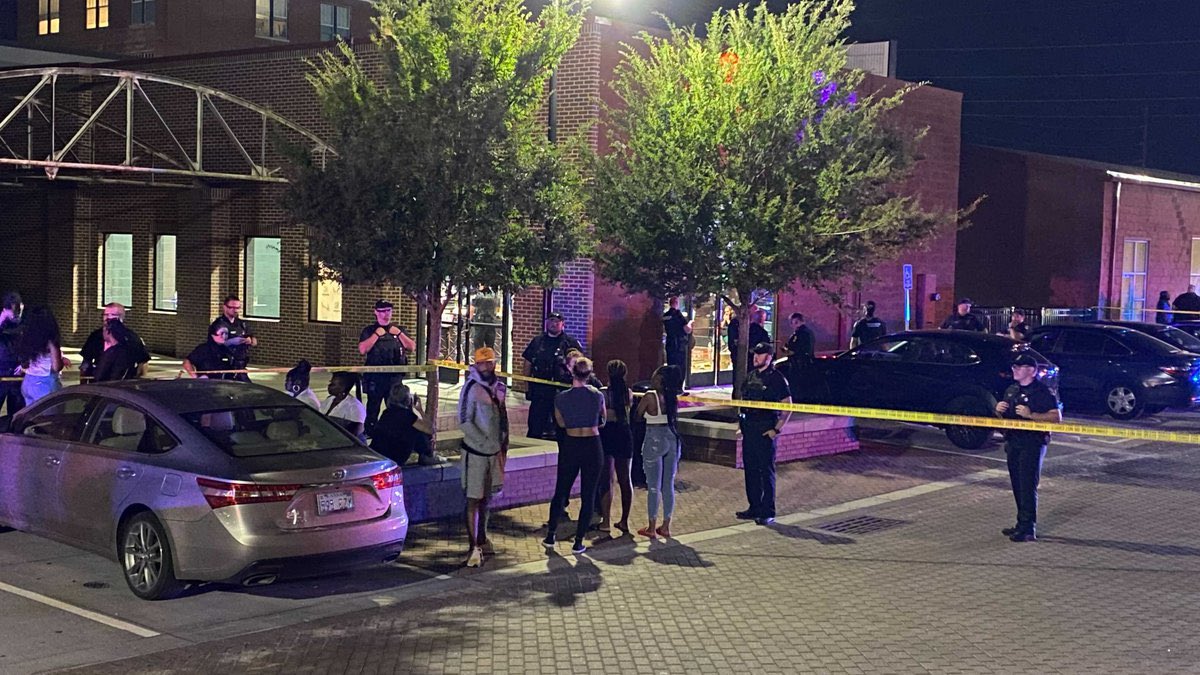 Downtown Wichita, as police look for a suspect after a shooting at the Enigma Club & Lounge that left 1 person dead and 7 others injured. 