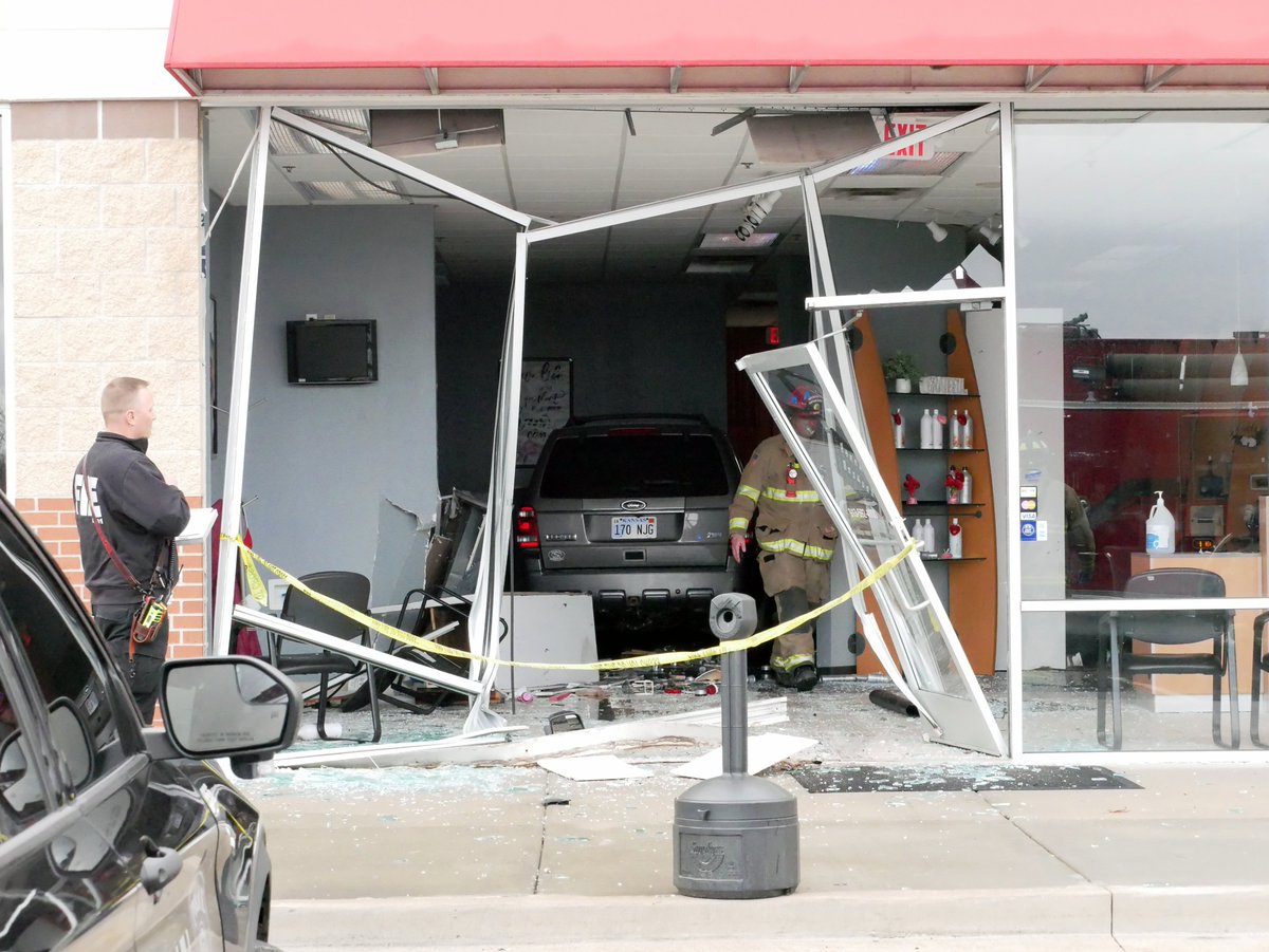 officers responded to a vehicle that drove into a storefront near 223rd and Harrison.