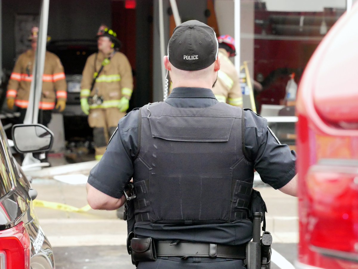 officers responded to a vehicle that drove into a storefront near 223rd and Harrison. 