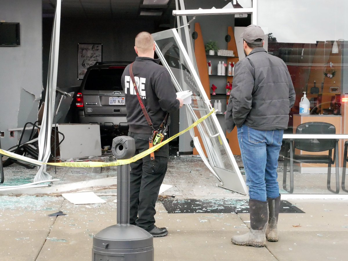 officers responded to a vehicle that drove into a storefront near 223rd and Harrison. 