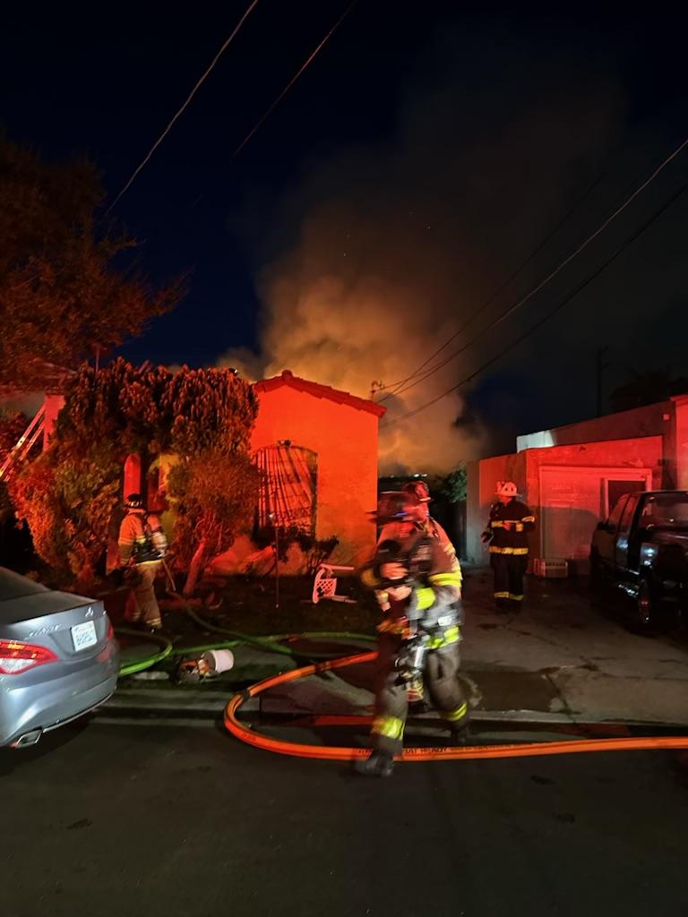 Con Fire units knocked down 2nd alarm fire, located near 200 block of E. 18th Street in Pittsburg, at 8:35 tonight.  Units still on scene as of 10:43 for extensive overhaul. No occupants or firefighters injured. 6 adults and 3 children displaced. Red Cross advised