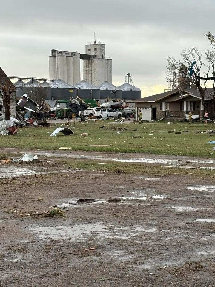 Gove County community that was hit Sunday night. Look for extensive