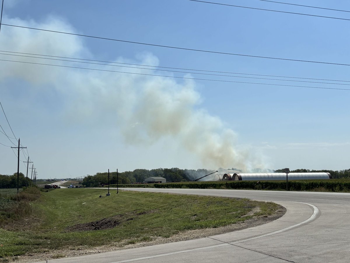 Salina firefighters are battling a fire at a hay bale storage facility. The fire is in the 1800 block of Wall Street. The fire department has not announced any injuries as of Friday nigh